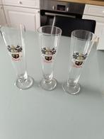 3 DUVEL Fluitglazen in puntgave staat zie foto's, Ophalen of Verzenden, Nieuw, Glas of Glazen, Duvel