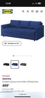 Canapé 3 places convertible IKEA, Autres dimensions, Comme neuf, Bleu