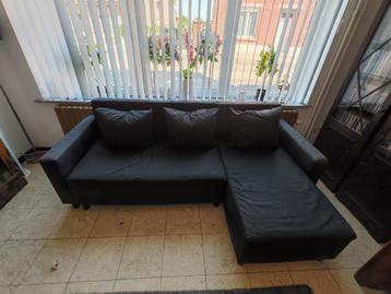 Ikea 3-zits slaapbank met lounge zit. (Gereserveerd), Ophalen, Gebruikt, Zwart, 140 cm