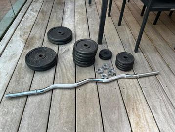 Halterstangen, schijven, bench press, pull-up bar (homegym) beschikbaar voor biedingen