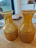 2 carafes jaune année 60., Huis en Inrichting, Woonaccessoires | Vazen, Geel, Glas, Minder dan 50 cm