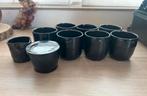 Koffie Service zwart 8 stuks handgemaakt, Huis en Inrichting, Keuken | Servies, Ophalen, Zo goed als nieuw, Bord(en)