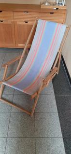 Vintage strandstoel vernieuwde doek, Gebruikt, Ophalen
