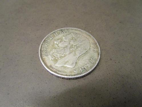 Leopold II - 5 francs - 1870, Postzegels en Munten, Munten | België, Losse munt, Zilver, Zilver, Ophalen of Verzenden