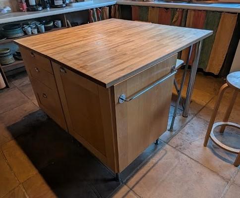 Keukeneiland, Huis en Inrichting, Keuken | Keukenelementen, Gebruikt, Minder dan 100 cm, 100 tot 150 cm, 75 cm of meer, Bruin