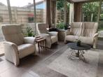lederen salon met 4 relaxen, Huis en Inrichting, Ophalen, Gebruikt, Vierpersoons of meer, Leer