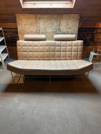 Leolux volare - Design tweezit fauteuil in beige leer, Huis en Inrichting, Ophalen, Vintage, design, leolux, volare, Gebruikt