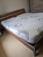 Lit double avec matelas 180x200 cm, Huis en Inrichting, Slaapkamer | Bedden, Ophalen, Gebruikt, Wit, Tweepersoons