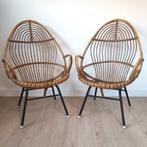 Set de 2 chaises vintage Rohe Noordwolde en rotin, Osier ou Rotin, Vintage, Deux, Enlèvement
