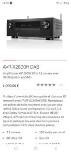 Ampli Denon AVR-X2800H DAB NEUF!!!!!!!! DANS SA BOITE, Comme neuf, Denon, Enlèvement ou Envoi