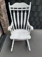 Vintage witte houten schommelstoel, Huis en Inrichting, Ophalen, Zo goed als nieuw, Wit