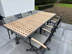 Tuintafel Triconfort - 6 stoelen, Tuin en Terras, Tuintafels, Teakhout, Gebruikt, Rechthoekig, Ophalen of Verzenden