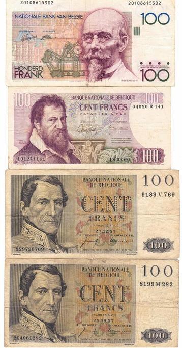 4 biljetten van 100 frank voor nostalgische mensen :-) beschikbaar voor biedingen
