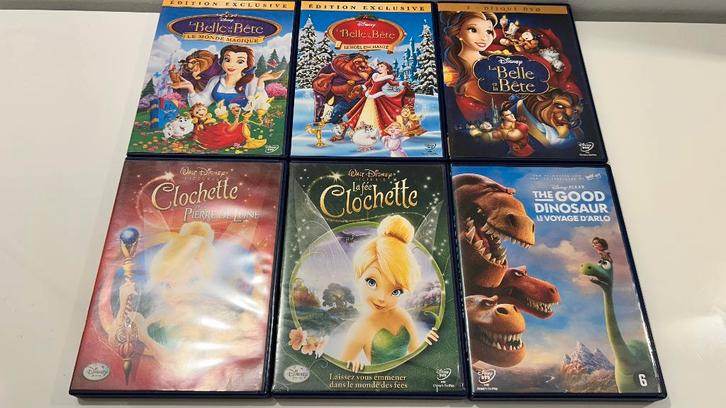 6 Franstalige DVD's Disney, Cd's en Dvd's, Dvd's | Tekenfilms en Animatie, Gebruikt, Alle leeftijden, Ophalen of Verzenden