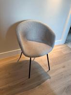 Grijze stoffen stoel met zwarte poten, Huis en Inrichting, Stoelen, Ophalen, Zo goed als nieuw