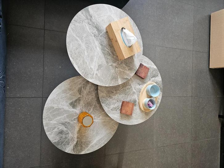Marmeren salontafel, Huis en Inrichting, Tafels | Salontafels, Gebruikt, Minder dan 50 cm, 50 tot 100 cm, 100 tot 150 cm, Rond