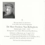 100jarige oudstrijder 1940-1945 Frederic Van Belleghem, Verzamelen, Bidprentjes en Rouwkaarten, Ophalen of Verzenden