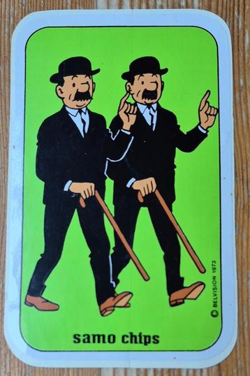 Kuifje sticker Samo Chips 1973 Hergé Tintin, Enlèvement ou Envoi, Tintin, Comme neuf, Image, Affiche ou Autocollant