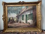 Schilderij boerderij op doek - Albert Caullet 1875-1950, Antiek en Kunst, Kunst | Schilderijen | Klassiek, Ophalen of Verzenden