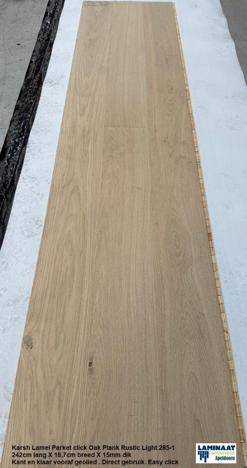 Lamel Parket click Angelwood Oak Plank Rustic Light 285-1, Huis en Inrichting, Stoffering | Vloerbedekking, Nieuw, Parket, Crème