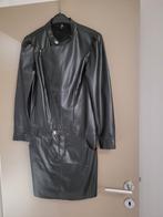 Zwart kleed in leder look, Ophalen, K-design, Zwart, Zo goed als nieuw