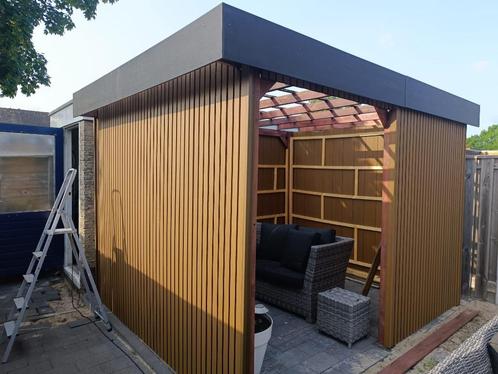 ACTIE - Rhombus gevelbekleding composiet / gevelplanken Teak, Tuin en Terras, Palen, Balken en Planken, Nieuw, Planken, 250 cm of meer
