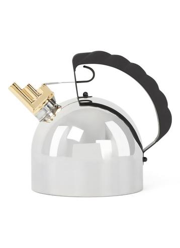 Alessi Fluitketel met koperen fluit en stalen bodem, Electroménager, Enlèvement ou Envoi, Utilisé