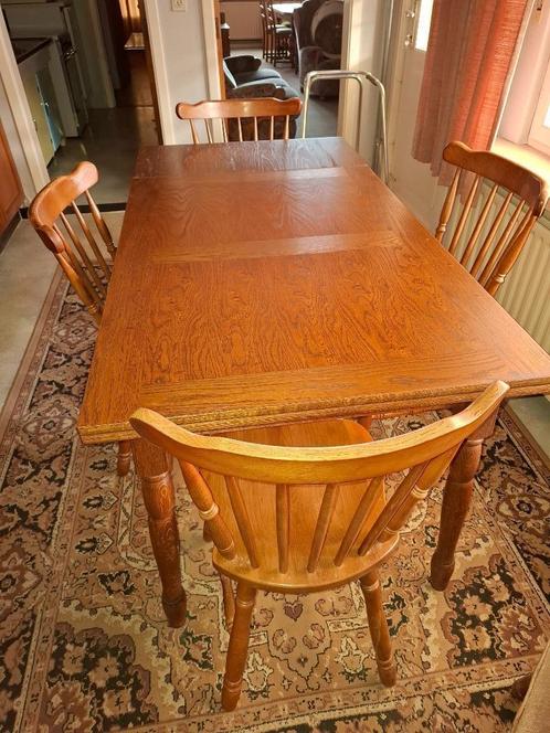 keukentafel met 4 stoelen en een zetel, Huis en Inrichting, Tafels | Eettafels, Gebruikt, 50 tot 100 cm, 150 tot 200 cm, Vijf personen of meer