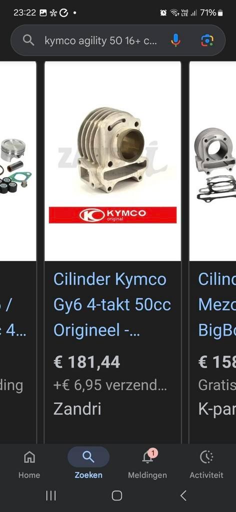 Kymco agility 50 16+ oem splinternieuwe origineel cilinder, Fietsen en Brommers, Brommeronderdelen | Algemeen, Nieuw, Cilinder