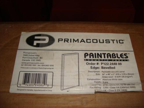 Nieuw: Primacoustic Paintable acoustic panel white 3 stuks, Doe-het-zelf en Bouw, Platen en Panelen, Nieuw, Overige materialen