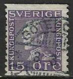 Zweden 1920/1924 - Yvert 128 - Koning Gustav V (ST), Zweden, Verzenden, Gestempeld