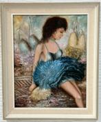 vintage schilderij ballerina danseres 1973, Antiek en Kunst, Ophalen of Verzenden