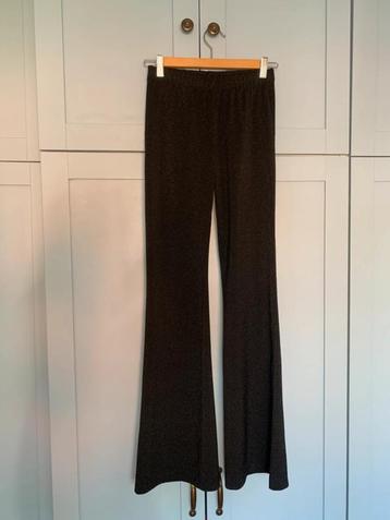 zwart lange broek wijde olifantenpijpen rekbare taille , S  beschikbaar voor biedingen