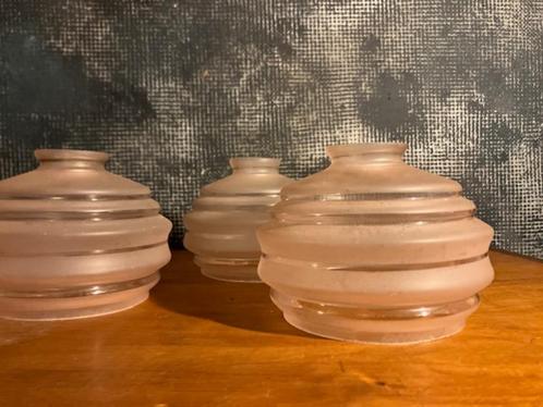 3 ROZE ART DECO LAMPEKAPPEN. JAREN 30. PERFECTE STAAT, Antiek en Kunst, Antiek | Verlichting, Ophalen of Verzenden