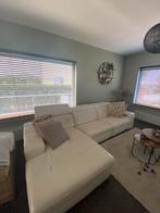 Witte leren zetel met lounge & relax, Huis en Inrichting, Ophalen, Gebruikt, Leer