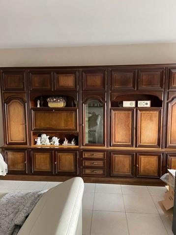 Wandmeubel notelaar L 355cm x H 210cm, Ophalen, Zo goed als nieuw