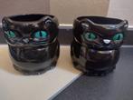 2 x vintage coffee mug mok tas Zwarte Kat - Chat Noir, Antiek en Kunst, Ophalen of Verzenden