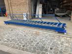 escalier industriel bleu avec marches grilles galvanisées, Enlèvement, Utilisé, Escalier, 4 mètres ou plus