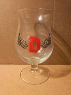 Duvel glas rode D met zwarte vleugels, Verzamelen, Ophalen of Verzenden, Zo goed als nieuw, Duvel