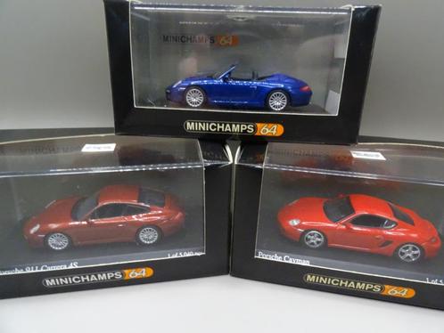 3 X PORSCHE Minichamps 64, Hobby & Loisirs créatifs, Voitures miniatures | Échelles Autre, Neuf, Voiture, Enlèvement ou Envoi