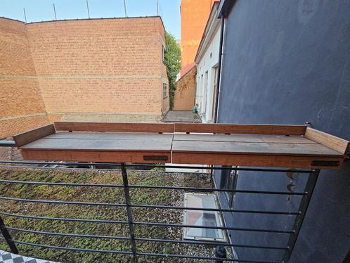 Balkonbar bamboe naturel, Tuin en Terras, Tuintafels, Gebruikt, Rechthoekig, Hout, Ophalen