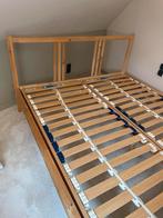 2 persoonsbed, Huis en Inrichting, Slaapkamer | Bedden, Ophalen, Gebruikt, Bruin, 140 cm