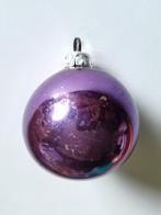 boule de Noël ancienne en verre violet 4,5cm, Divers, Noël, Utilisé, Enlèvement ou Envoi