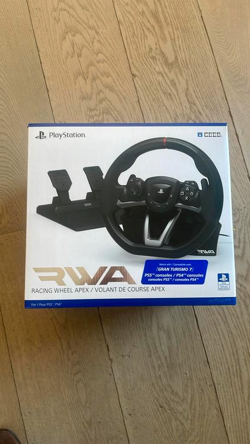 Racing Wheel APEX met factuur van september 2024, Games en Spelcomputers, Spelcomputers | Sony Consoles | Accessoires, Zo goed als nieuw