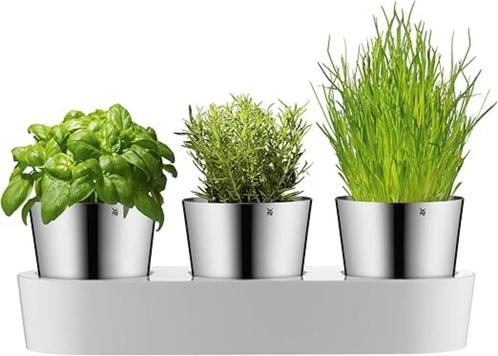 Set van 3 roestvrijstalen bloempotten GRATIS LEVERING, Tuin en Terras, Bloempotten, Nieuw, Overige materialen, Binnen, Minder dan 40 cm