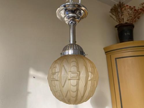 art deco 1920 Lamp Hanglamp Frans, Antiek en Kunst, Antiek | Verlichting, Ophalen of Verzenden