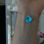 Armband blauwe steen staal, Met kristal, Staal, Blauw, Ophalen of Verzenden