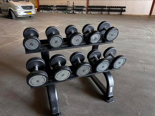 Technogym Rubberen Pu Dumbells 10kg tm 18kg + Dumbells, Sports & Fitness, Équipement de fitness, Utilisé, Haltère, Enlèvement