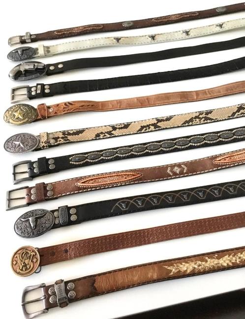 Lederen riemen en gespen, Kleding | Heren, Riemen en Ceintuurs, Zo goed als nieuw, Riem of Ceintuur, 105 tot 115 cm, Overige kleuren