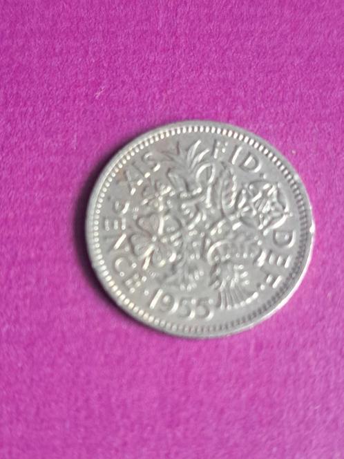 1955 Engeland 6 pence Elizabeth II, Postzegels en Munten, Munten | Europa | Niet-Euromunten, Losse munt, Overige landen, Verzenden